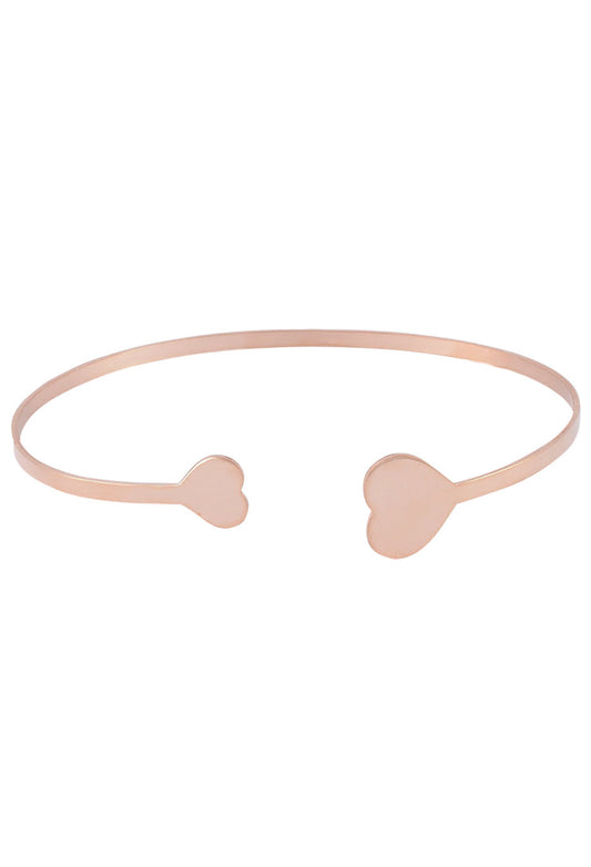 Armreif mit zwei Herzen rosé vergoldet