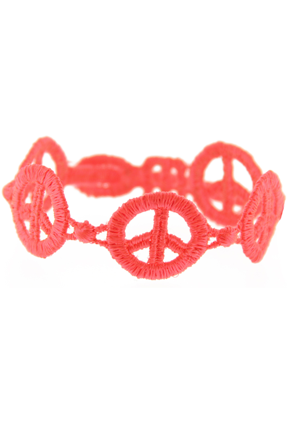 Armband 'Peace' neon pink