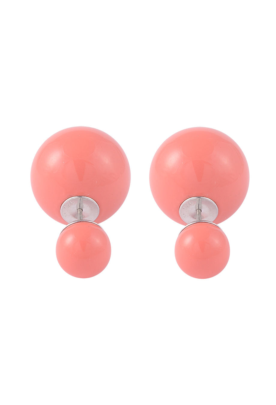 Ohrring 'Double Pearl' koralle