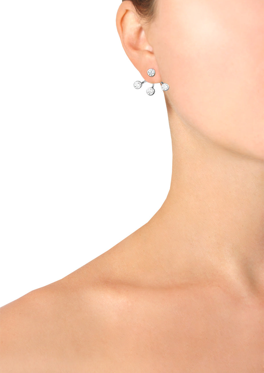 Pendel Ohrring '3 Stone' Silber