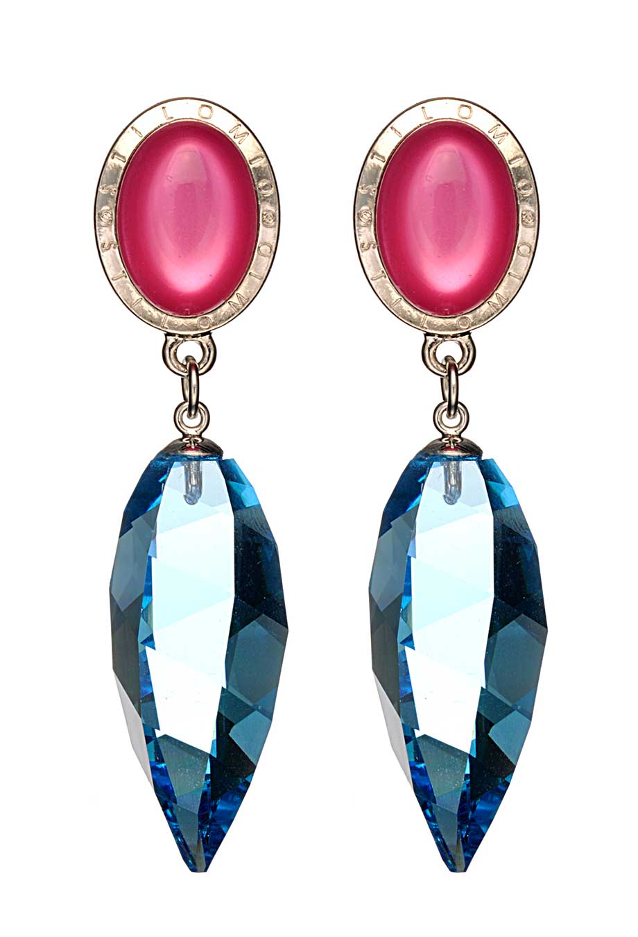 Ohrstecker 'Mary' rosa hellblau