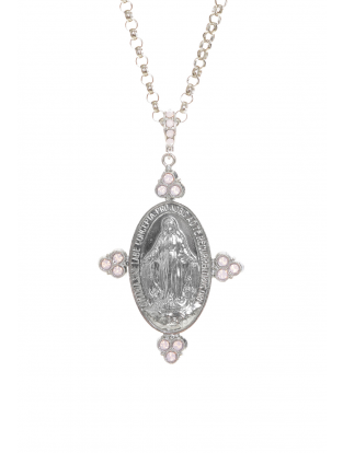 Kette mit Anhänger 'Laboure' silber - rosa