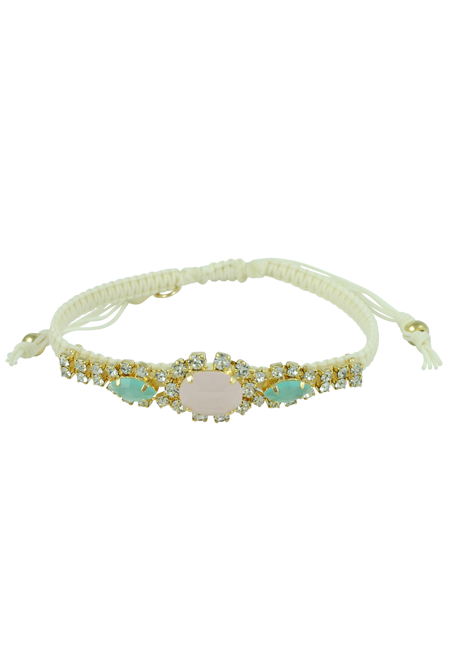 Makramee Armband hellbeige/rosa