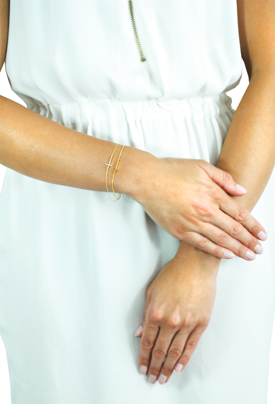 Armband mit Zirkonia Kreuz vergoldet