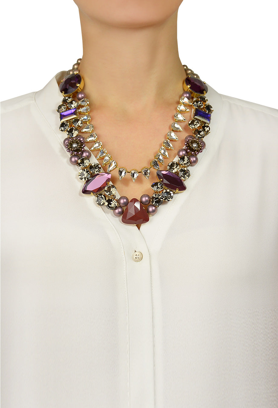 Halskette 'Leda Swarovski Crystals' berry