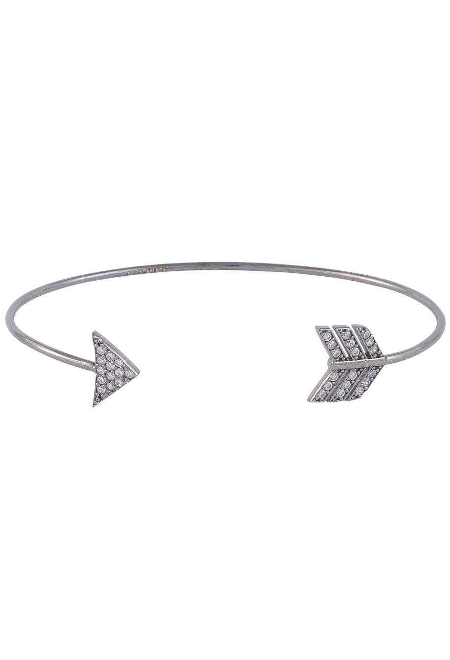 Armspange 'Pfeil' mit Zirkonia schwarz