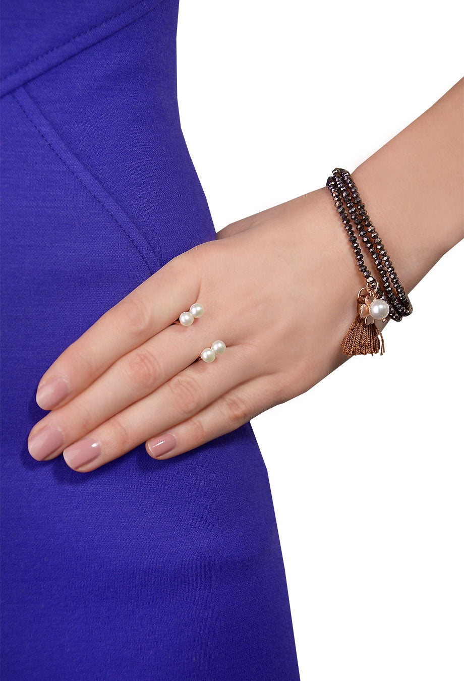 Ring mit doppelter Perle Silber