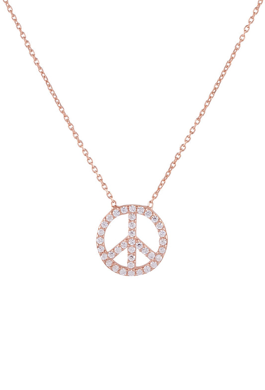 Halskette 'Peace' groß rosé vergoldet