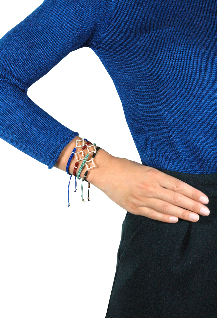 Makramee Armband 'Oriental Flower' schwarz