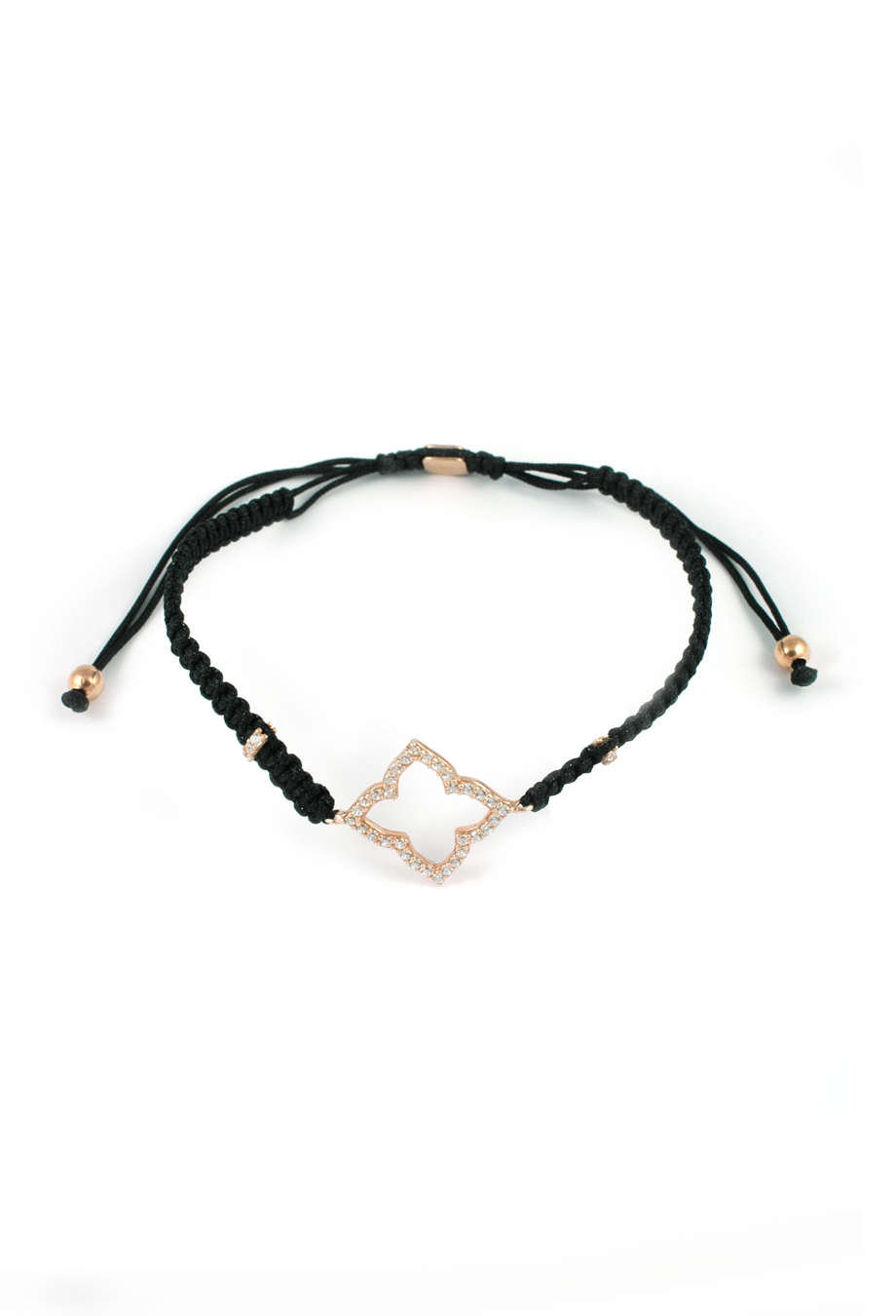 Makramee Armband 'Oriental Flower' schwarz