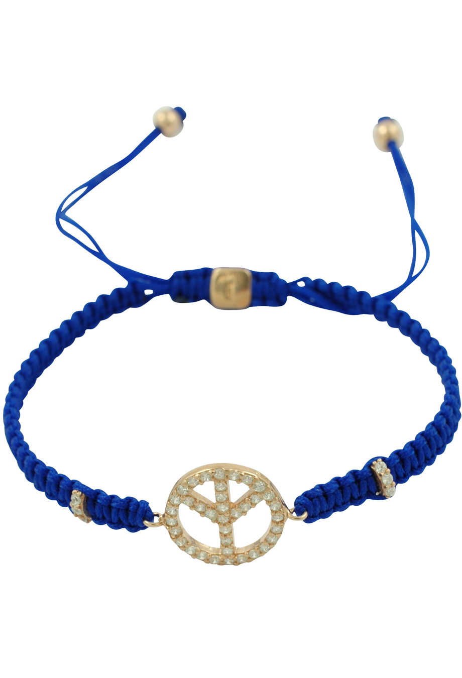 Makramee Armband 'Peace' cobalt blau