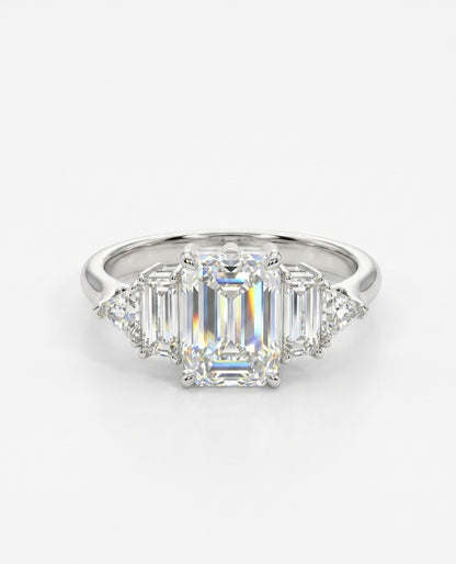 Verlobungsring Emerald Weißgold