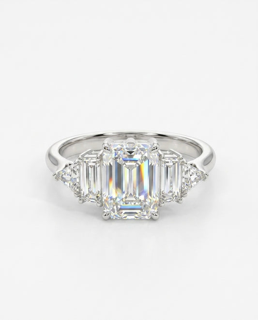 Verlobungsring Emerald Weißgold