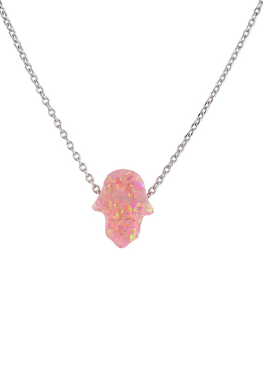 Halskette 'Rosa Fatima Hand' Silber