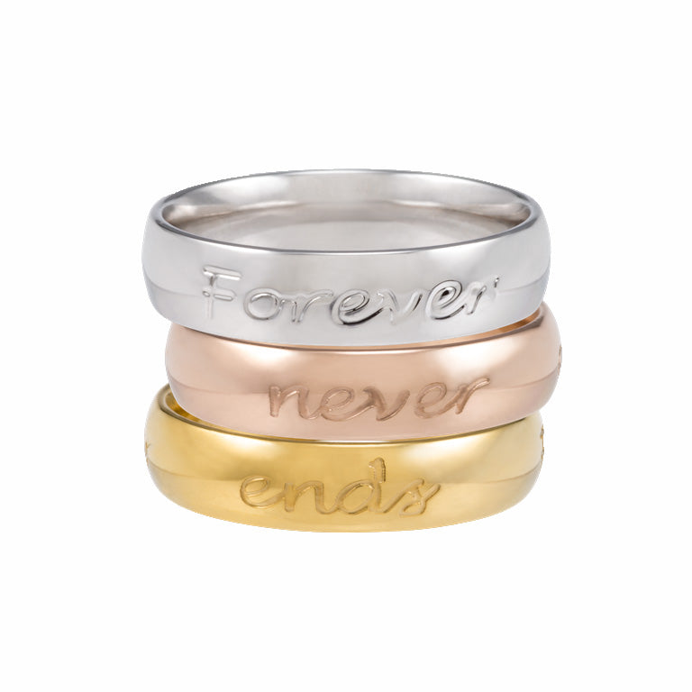 Ring 'Forever never ends' rosé vergoldet