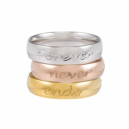 Ring 'Forever never ends' rosé vergoldet