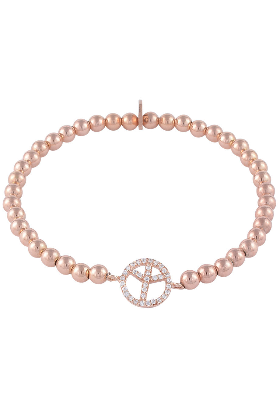 Armband 'Peace' mit Perlchen rosé vergoldet